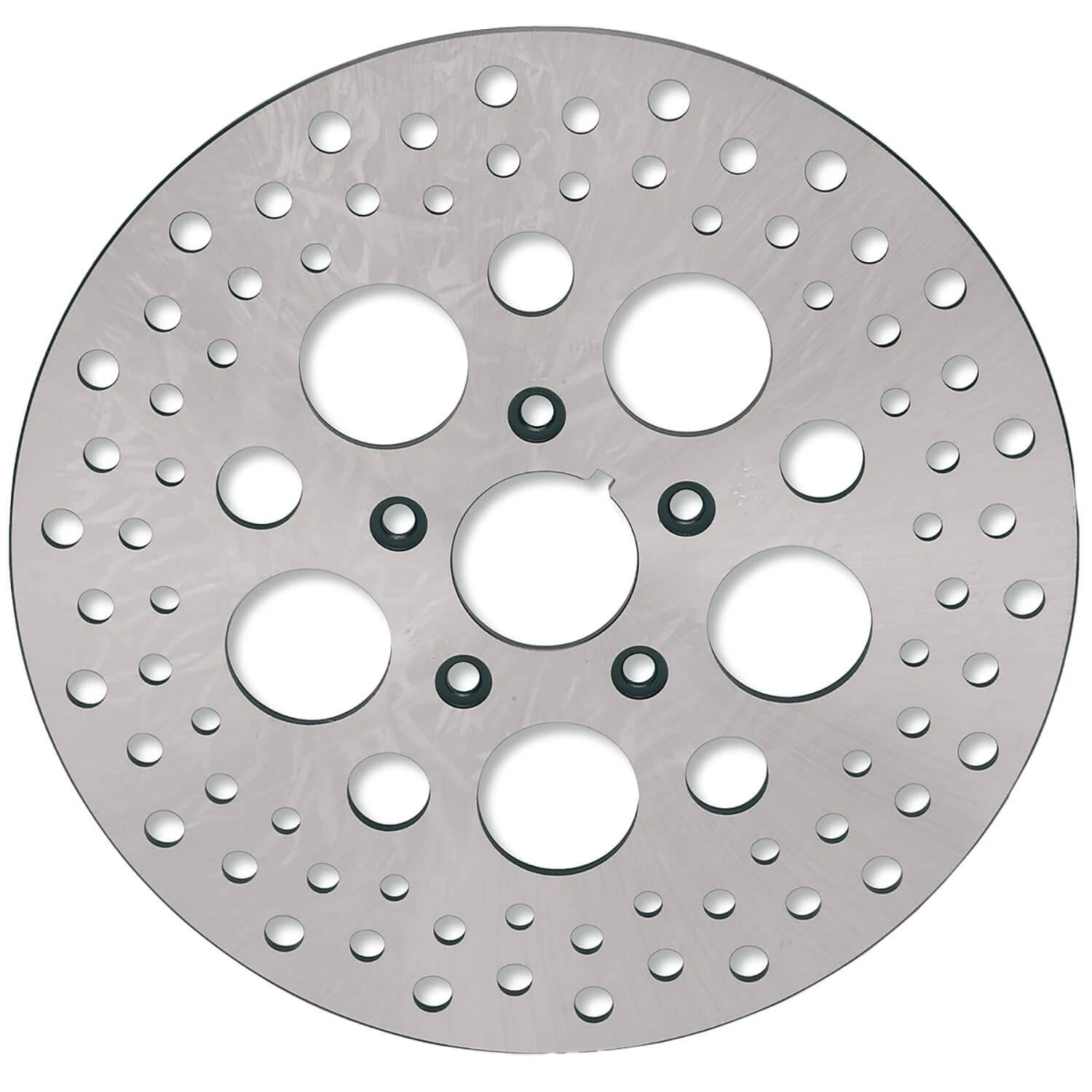 RUSSELL Drilled Stainless Steel Brake Rotor - 11.5 Inches - Replaces Harley-Davidson OEM# 44156-00 1 RUSSELL Drilled Stainless Steel Brake Rotor - 11.5 Inches - Replaces Harley-Davidson OEM# 44156-00