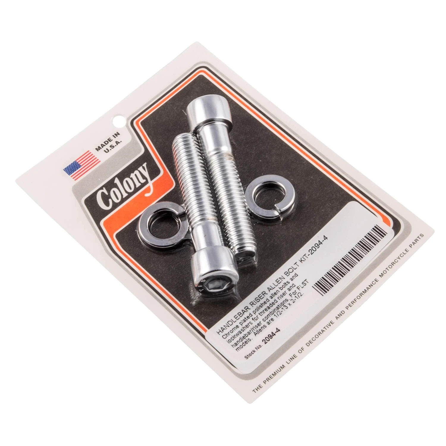 #2094-4 Handlebar Riser Chrome Allen Bolt Kit 1/2-13 X 2-1/2 Inches 1 #2094-4 Handlebar Riser Chrome Allen Bolt Kit 1/2-13 X 2-1/2 Inches