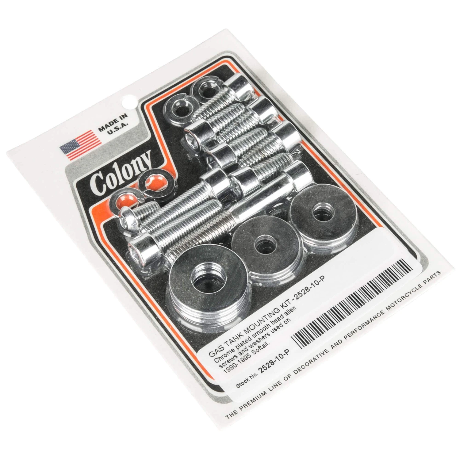 #2528-10-P Gas Tank Mounting Kit Chrome Smooth Allen Harley Softail 1990-95 1 #2528-10-P Gas Tank Mounting Kit Chrome Smooth Allen Harley Softail 1990-95