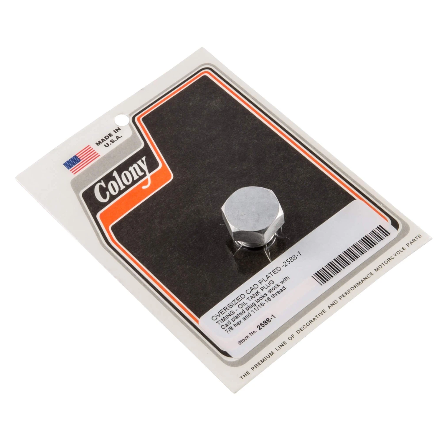 #2588-1 Oversized CAD Plated Timing Oil Tank Plug Harley Davidson 1 #2588-1 Oversized CAD Plated Timing Oil Tank Plug Harley Davidson