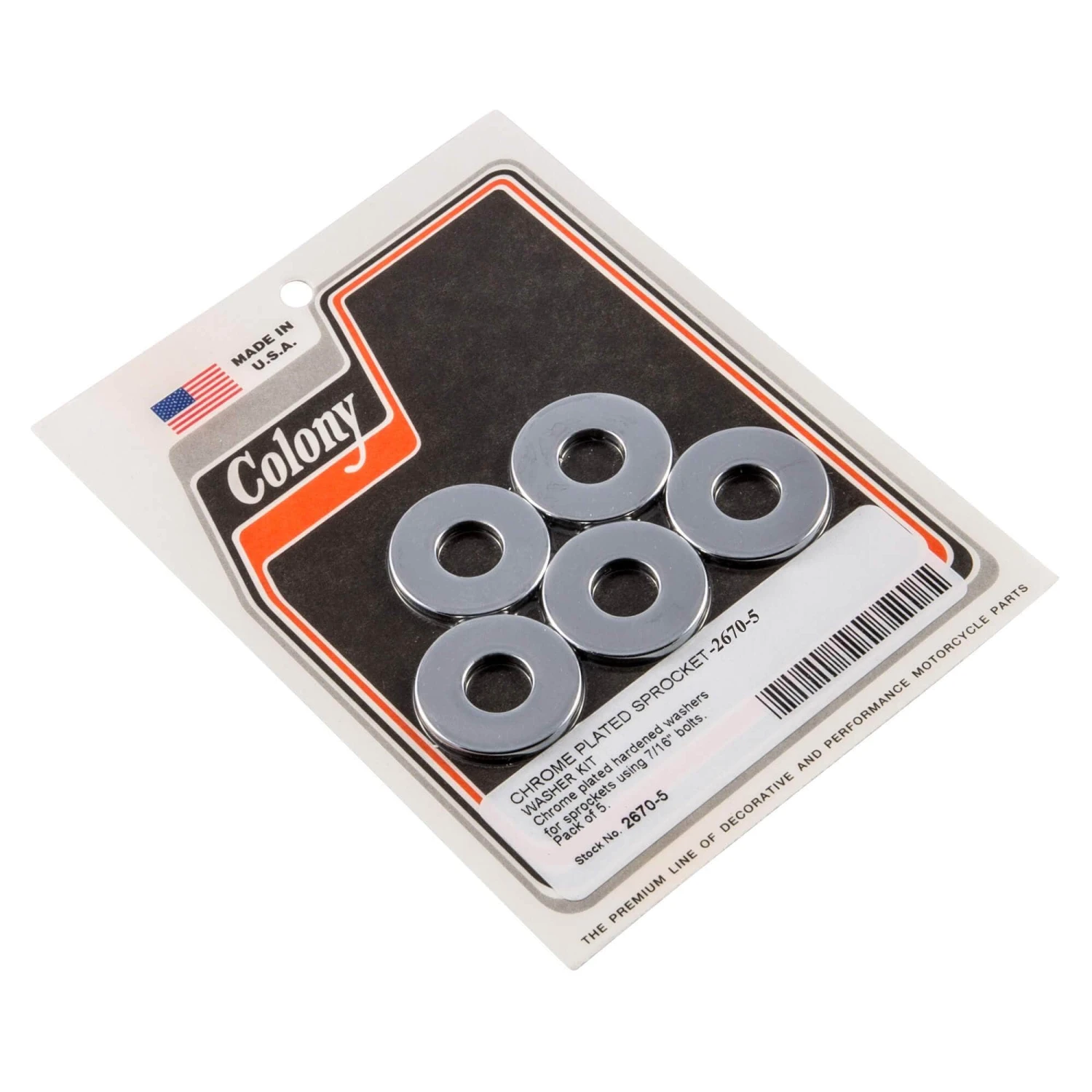 #2670-5 Sprocket Washer Kit For 7/16 Inch Bolts Chrome Plated Harley 5 Pack 1 #2670-5 Sprocket Washer Kit For 7/16 Inch Bolts Chrome Plated Harley 5 Pack