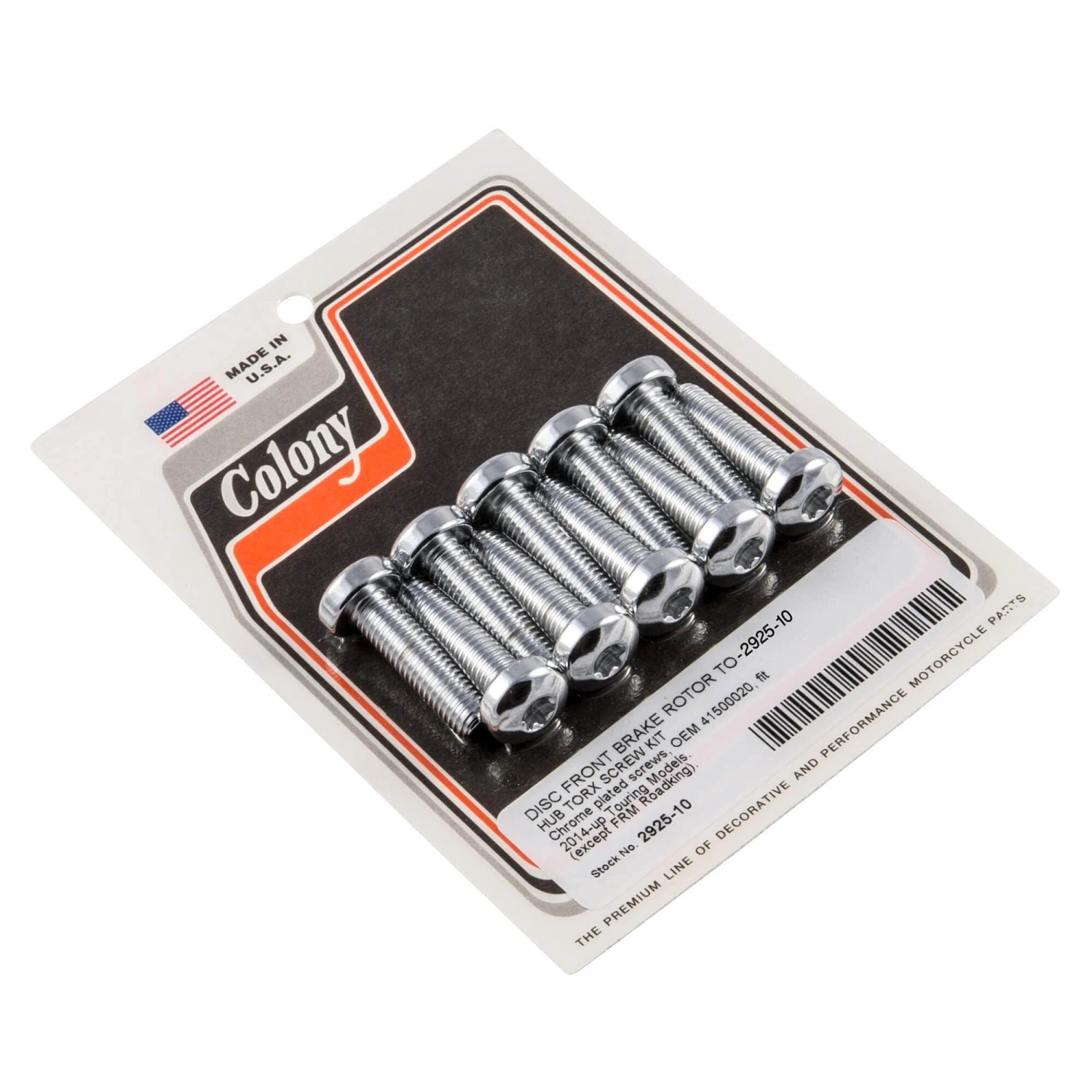 #2925-10 Disc Front Brake Rotor Chrome Torx Screw Kit Harley Touring 2014-up 1 #2925-10 Disc Front Brake Rotor Chrome Torx Screw Kit Harley Touring 2014-up