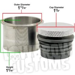 Custom Small Flush Mount Pop-Up Gas Cap And Weld In Bung -Motor Parts Hub 3141 gas cap flush mount pop up custom specs 1