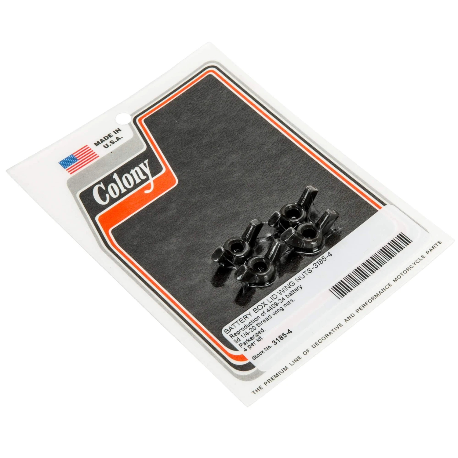 #3185-4 Battery Wing Nuts Parkerized 1/4-20 1 #3185-4 Battery Wing Nuts Parkerized 1/4-20