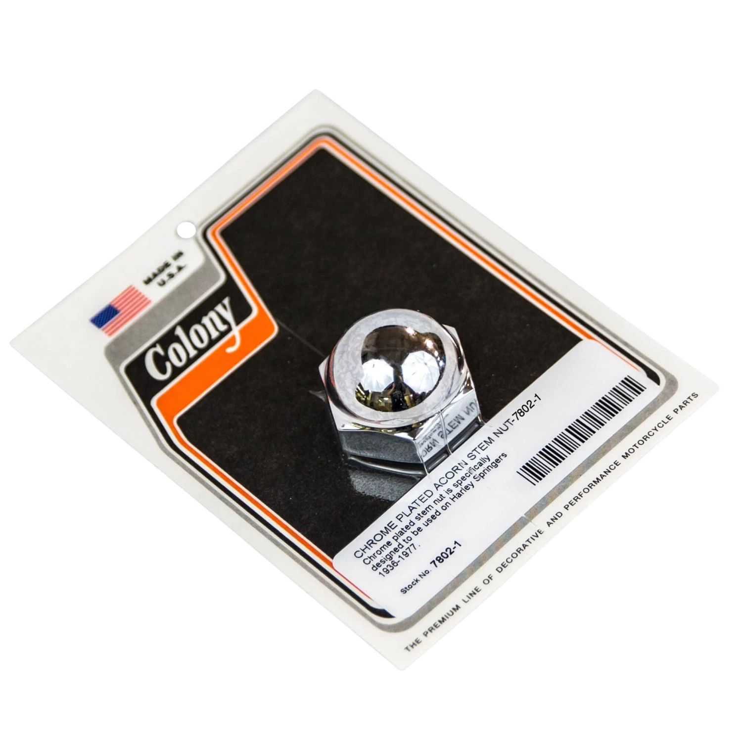 #7802-1 Acorn Stem Nut Chrome Plated Fits 1936-1977 Harley Davidson Springers 1 #7802-1 Acorn Stem Nut Chrome Plated Fits 1936-1977 Harley Davidson Springers