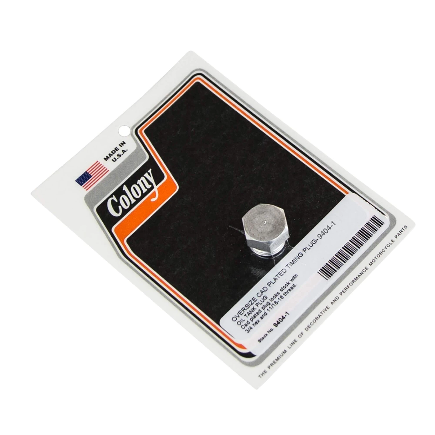 #9404-1 Timing & Oil Tank Plug Oversize CAD Plated 1 #9404-1 Timing & Oil Tank Plug Oversize CAD Plated