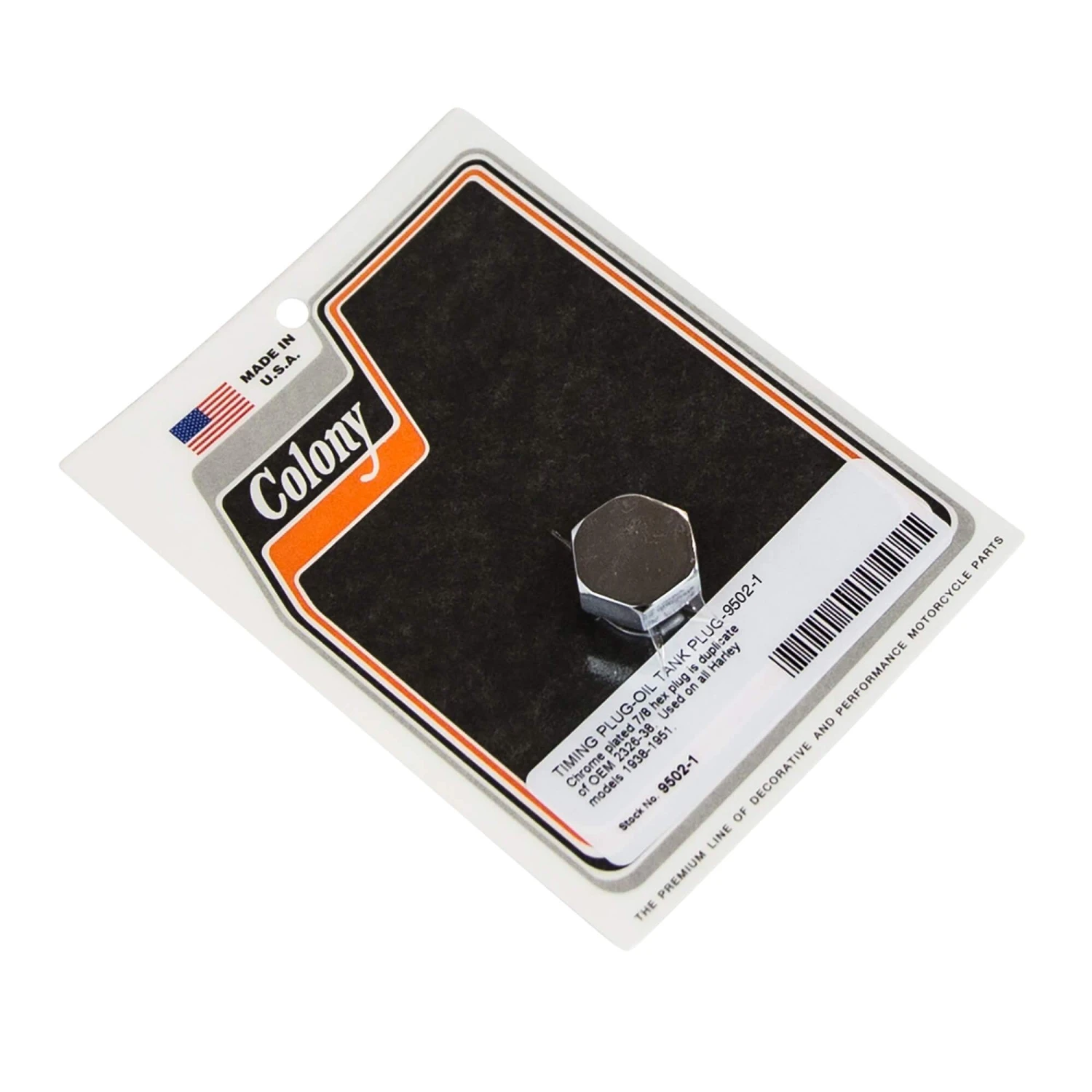 #9502-1 Timing & Oil Tank Plug Chrome H-D 1938-51 OEM 2326-38 1 #9502-1 Timing & Oil Tank Plug Chrome H-D 1938-51 OEM 2326-38