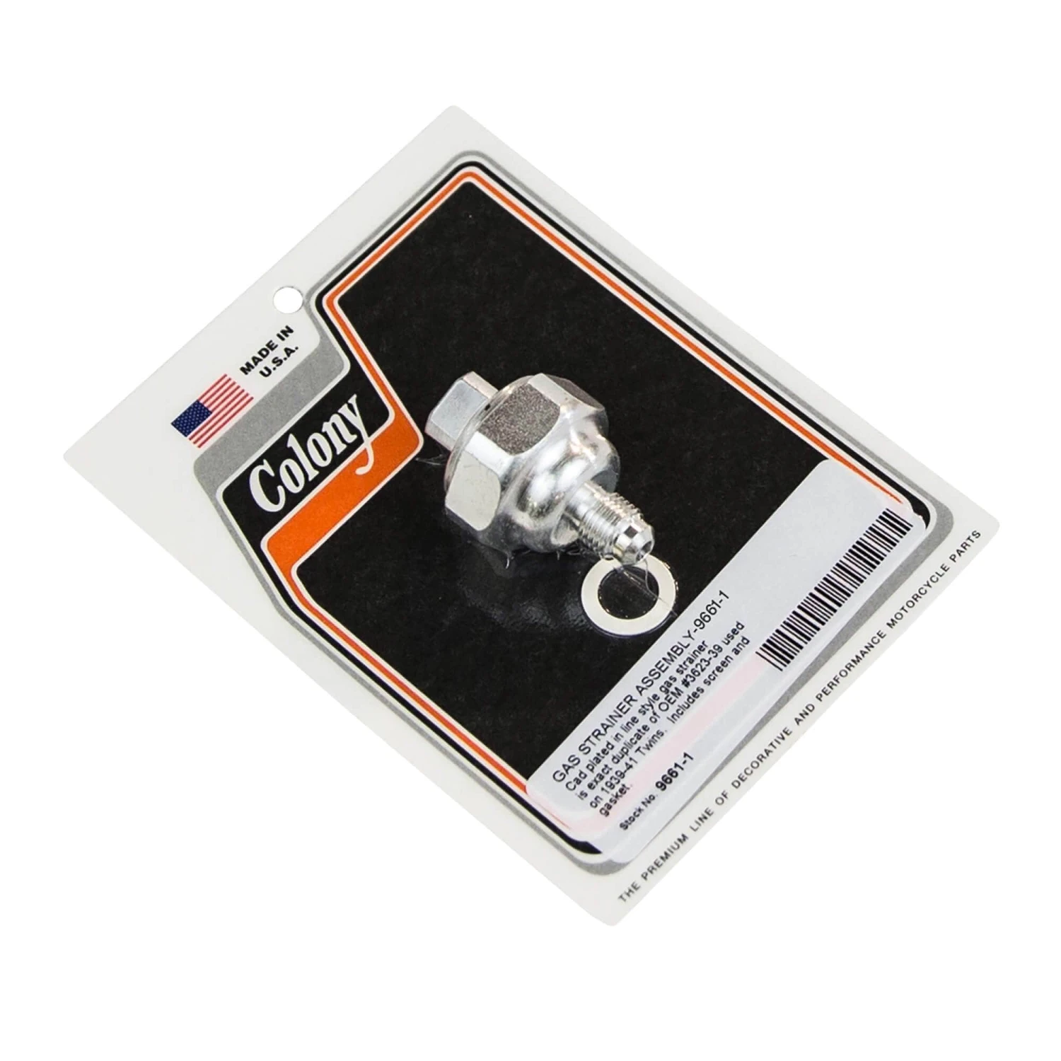 #9661-1 Gas Strainer Assembly CAD Harley Twins 1939-41 OEM 3623-39 1 #9661-1 Gas Strainer Assembly CAD Harley Twins 1939-41 OEM 3623-39