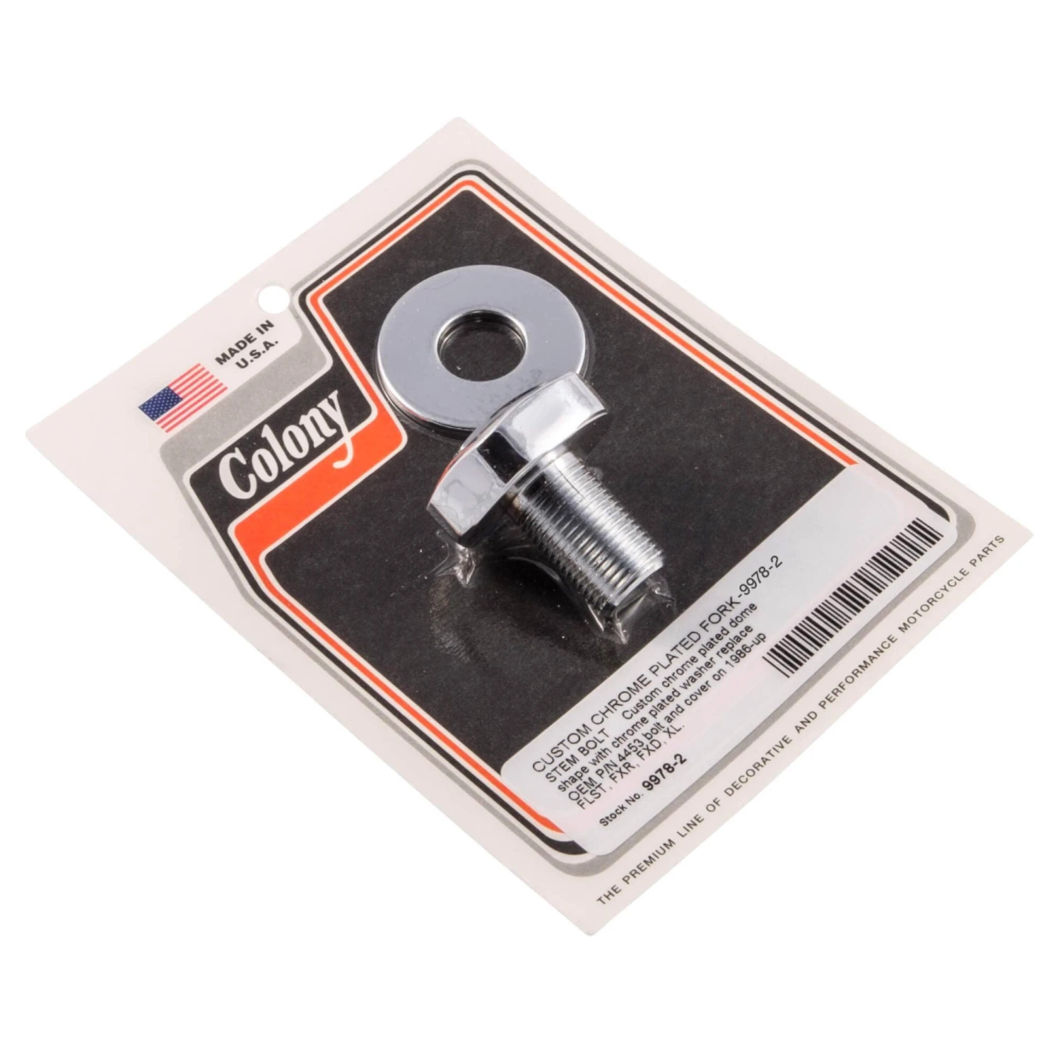#9978-2 Custom Fork Stem Bolt Chrome Harley 86-up XL FXR FXD FLST 1 #9978-2 Custom Fork Stem Bolt Chrome Harley 86-up XL FXR FXD FLST