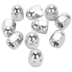 #AN-103 1/4-24 Chrome Acorn Nut Harley Thread 10 Pack