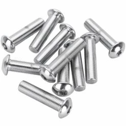 #BHC-822 3/8-24 X 1-1/2 Length Chrome Button Head Allen Bolt 10 Pack