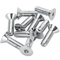 #FHS-175 3/8-16 X 1-1/4 Length Chrome Flat Head Allen Bolt 10 Pack