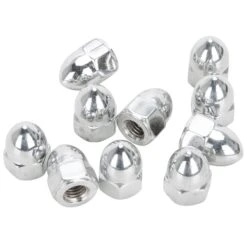 #PAN-152 1/4-28 Chrome OEM Acorn Nut 10 Pack