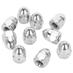 #PAN-159 1/4-20 Chrome OEM Acorn Nut 10 Pack