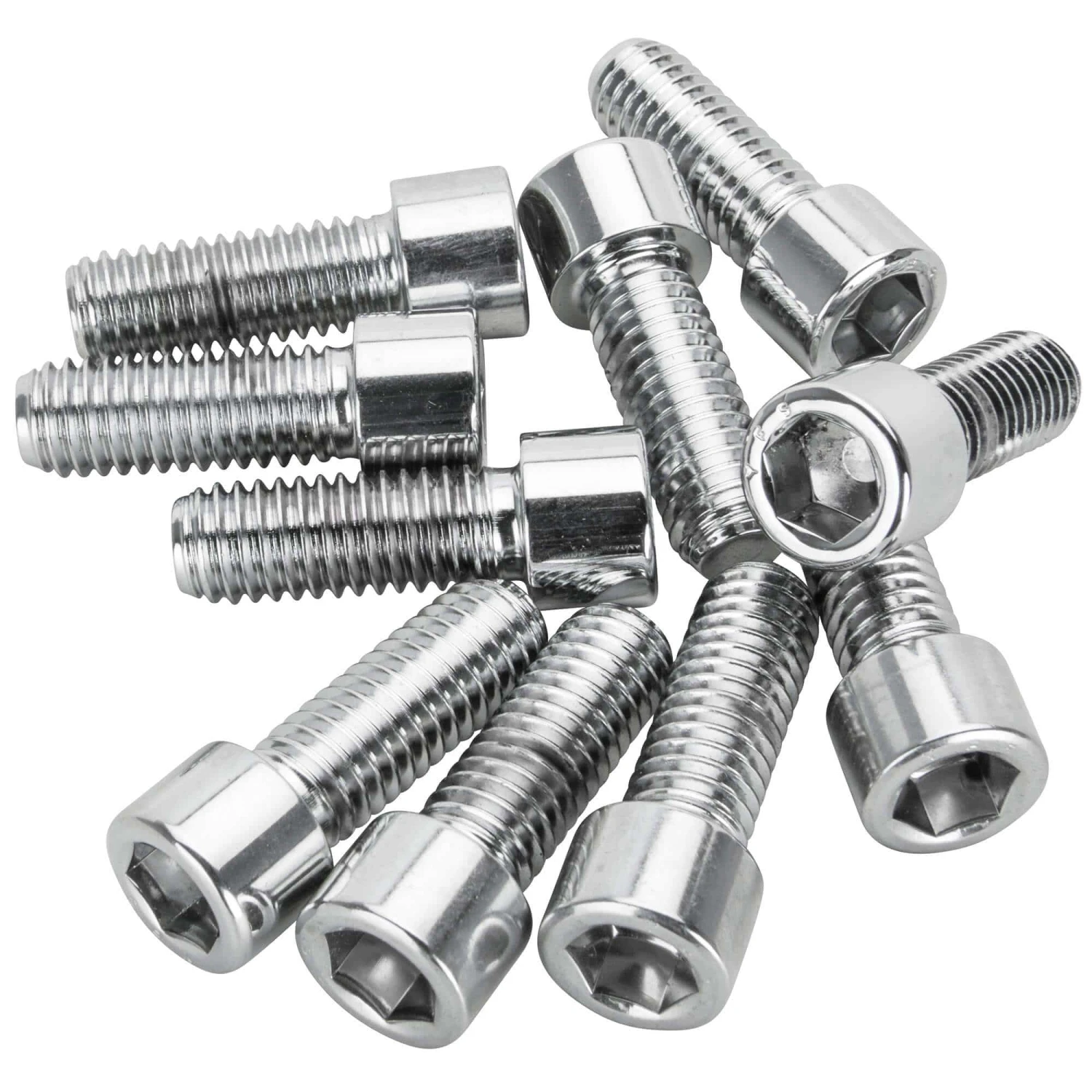 #PSHC-2022 7/16-14 X 1-1/4 Length Chrome Polished Allen Bolt 10 Pack 1 #PSHC-2022 7/16-14 X 1-1/4 Length Chrome Polished Allen Bolt 10 Pack