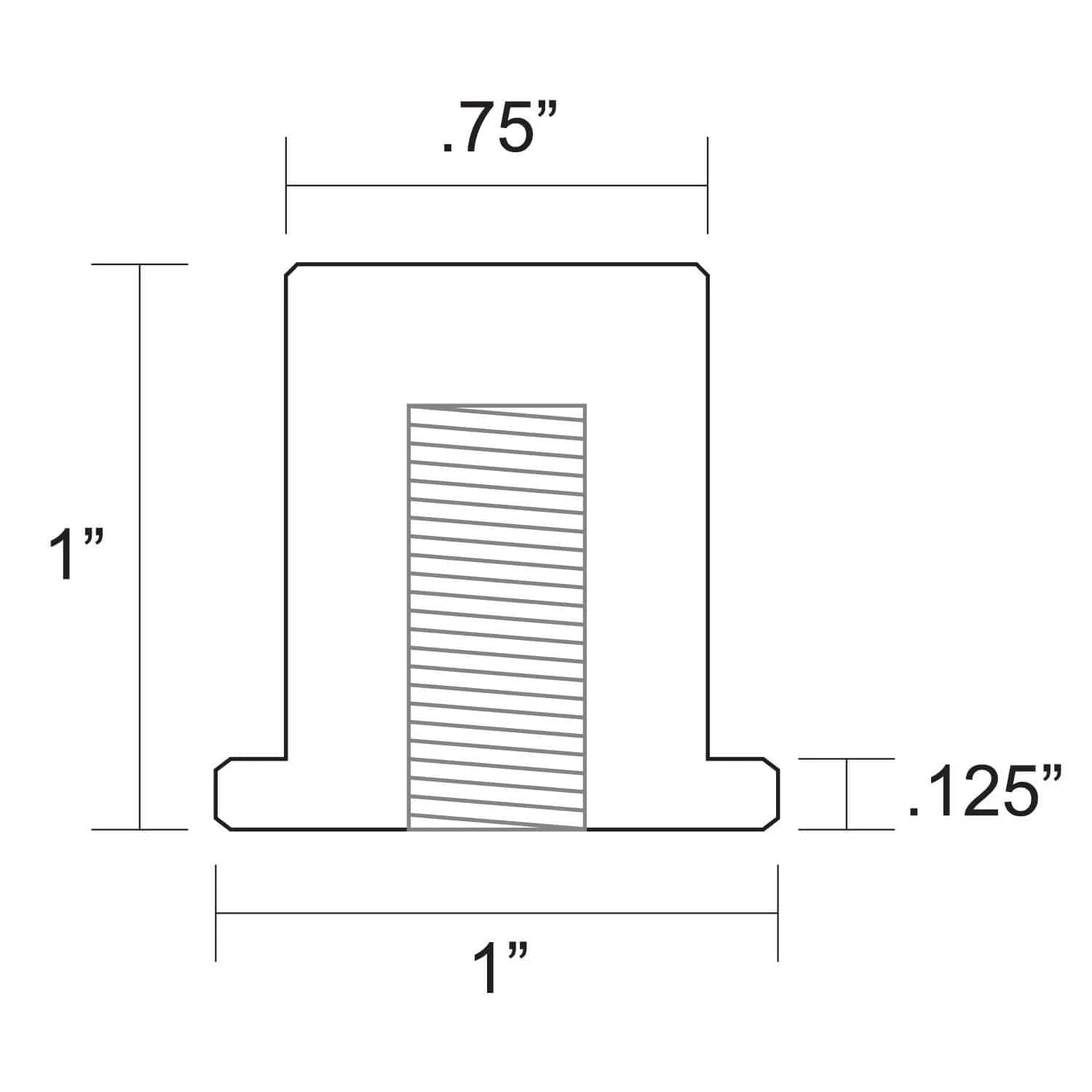 Tophat Blind Threaded Steel Bungs 5/16-18 Thread - 4 Pack 4 Tophat Blind Threaded Steel Bungs 5/16-18 Thread - 4 Pack - Image 4
