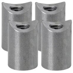 Coped Steel Bungs 1 Inch Long - 3/8-16 Thread - 4 Pack