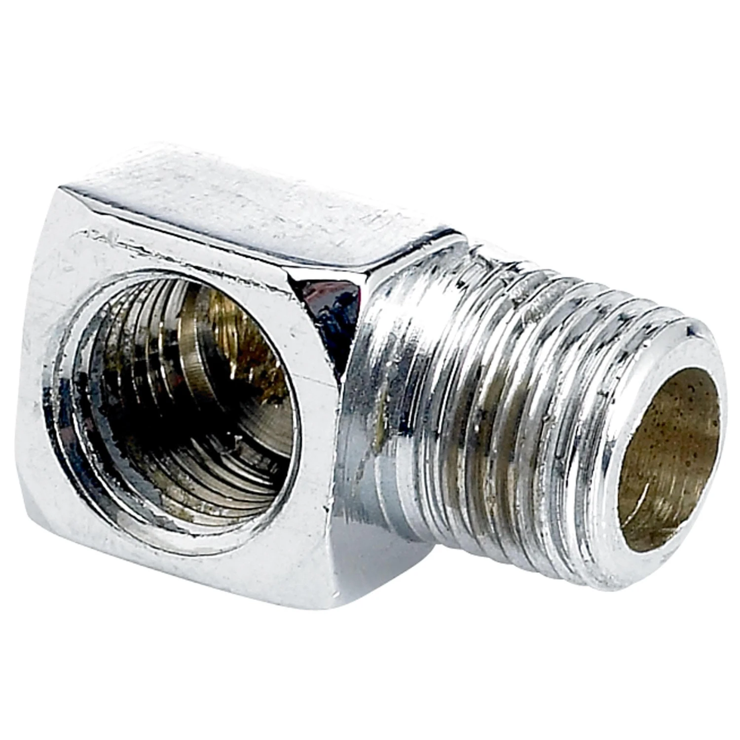 1/8 Inch NPT X 1/8 Inch NPT 90 Degree Street Elbow - Chrome 1 1/8 Inch NPT X 1/8 Inch NPT 90 Degree Street Elbow - Chrome