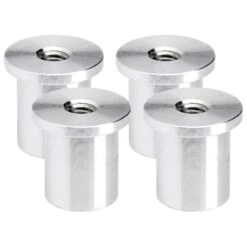 Tophat Blind Threaded Aluminum Bung 5/16-18 Thread - 4 Pack