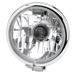 5-3/4 Inch Diameter Diamond Chrome Halogen Headlight - Clear Lens -Motor Parts Hub large 2229 5 3 4 diamond bottom mount chopper headlight photo 3