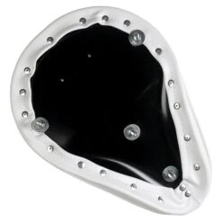 Traditional Solo Seat - White -Motor Parts Hub large 2366 sullys customs traditional white solo seat bobber chopper photo 5