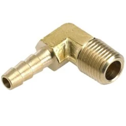 1/4 Inch Hose Barb 90 Elbow X 1/4 Inch NPT - Brass