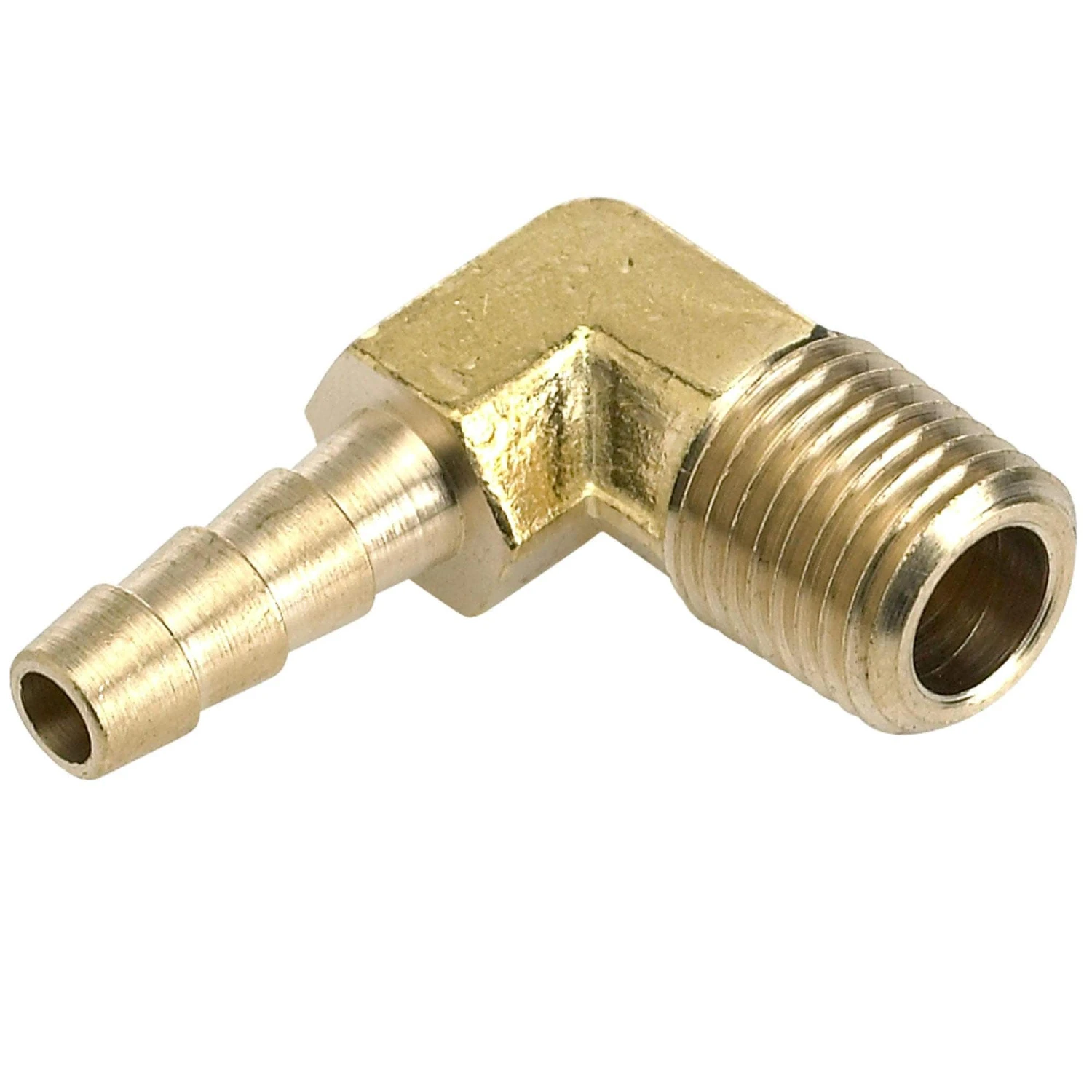 1/4 Inch Hose Barb 90 Elbow X 1/4 Inch NPT - Brass 1 1/4 Inch Hose Barb 90 Elbow X 1/4 Inch NPT - Brass