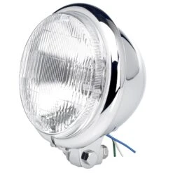 5-3/4 Inch Diameter Chrome Bottom Mount Halogen Headlight