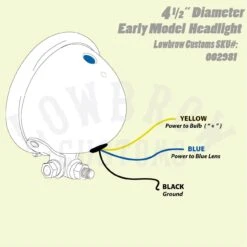 4-1/2 Inch Diameter Black Early Model Headlight -Motor Parts Hub large 2981 002981 light diagram