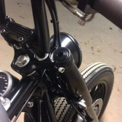 39mm Low Profile Fork Caps - Black Annodized Aluminum 9 39mm Low Profile Fork Caps - Black Annodized Aluminum -Motor Parts Hub large 3196 39mm fork caps installed2