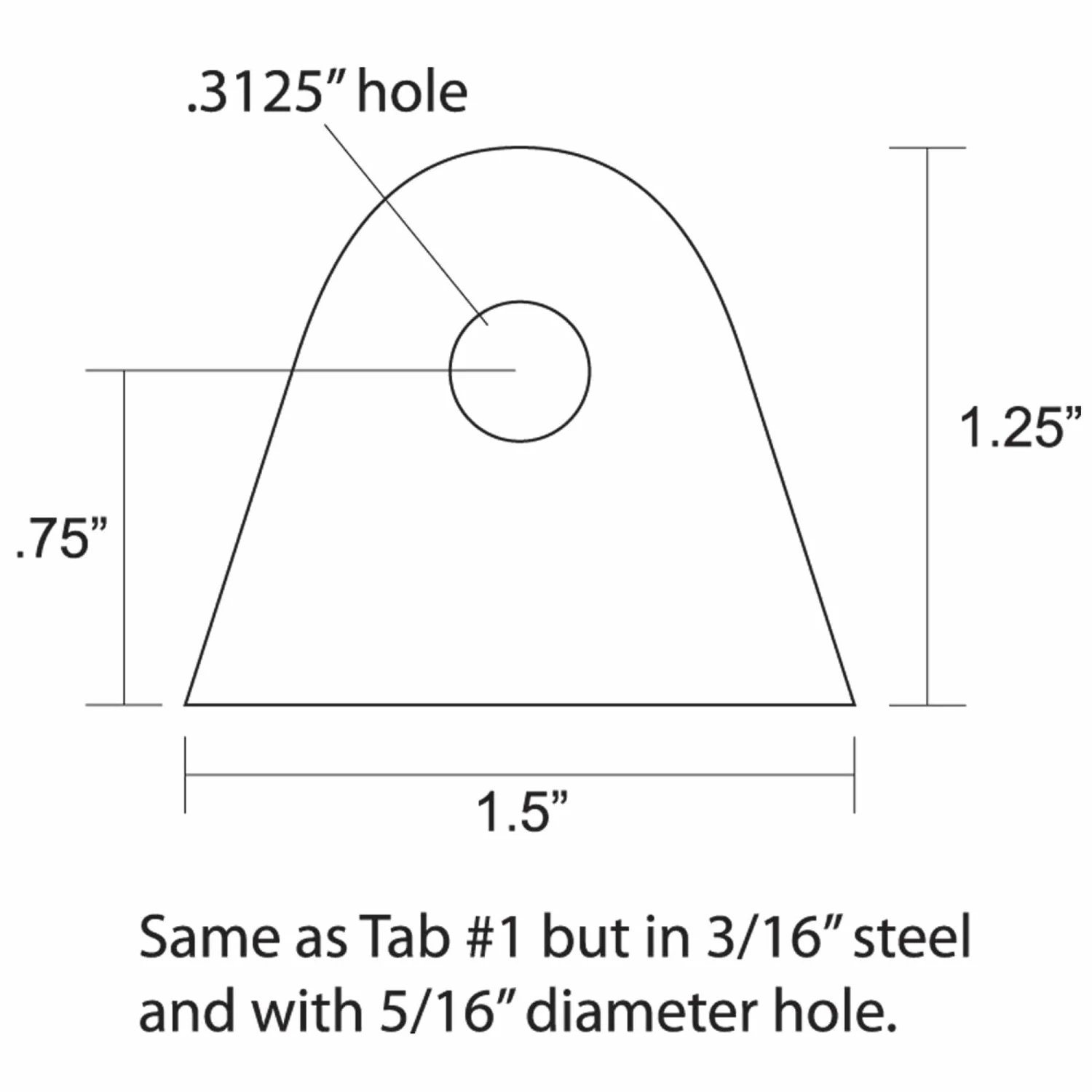 Tab #5 - Mild Steel Mounting Tabs 3/16 Inch Thick - 4 Pack 2 Tab #5 - Mild Steel Mounting Tabs 3/16 Inch Thick - 4 Pack - Image 2
