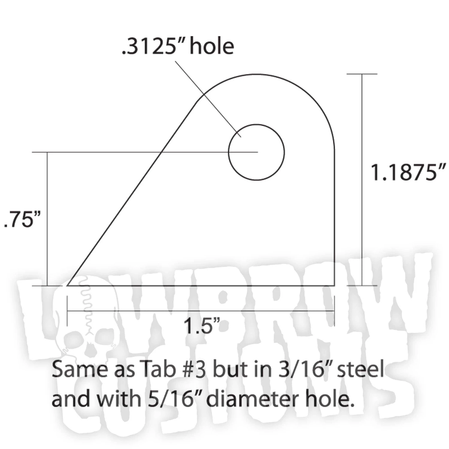 Tab #7 - Mild Steel Mounting Tabs 3/16 Inch Thick - 4 Pack 2 Tab #7 - Mild Steel Mounting Tabs 3/16 Inch Thick - 4 Pack - Image 2