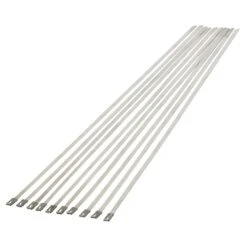 14 Inch Stainless Steel Exhaust Zip Ties - 10 Pack - For Exhaust Header Wrap