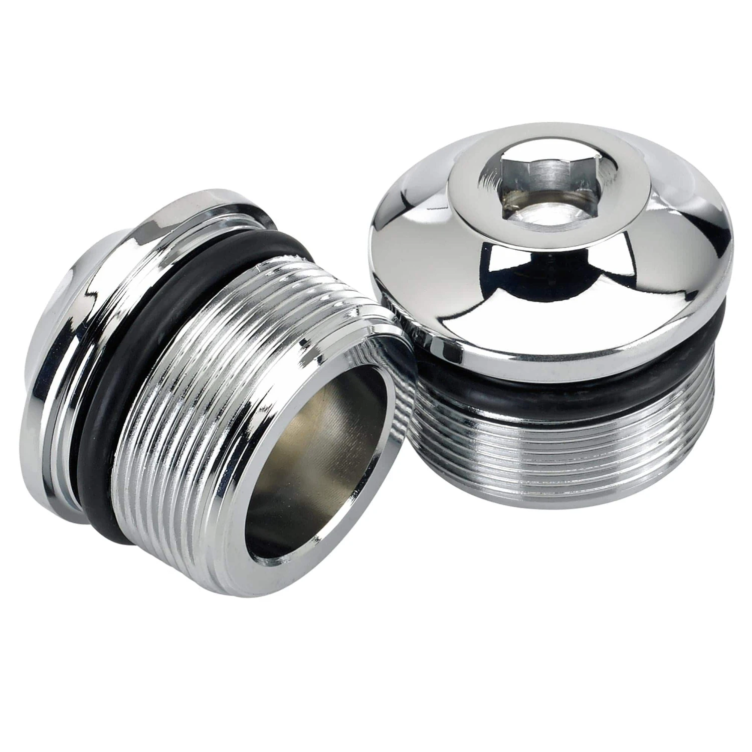 Radius Fork Tube Caps - Chrome - 39mm Narrow Glide Front End 1 Radius Fork Tube Caps - Chrome - 39mm Narrow Glide Front End
