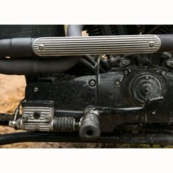 Finned Heat Shield, 12 Inch -Motor Parts Hub lowbrow finned 12in heatshield polished installed