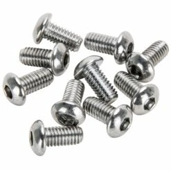 #MBHC-0802 6mm X 12mm Length Chrome Button Head Allen Bolt 10 Pack